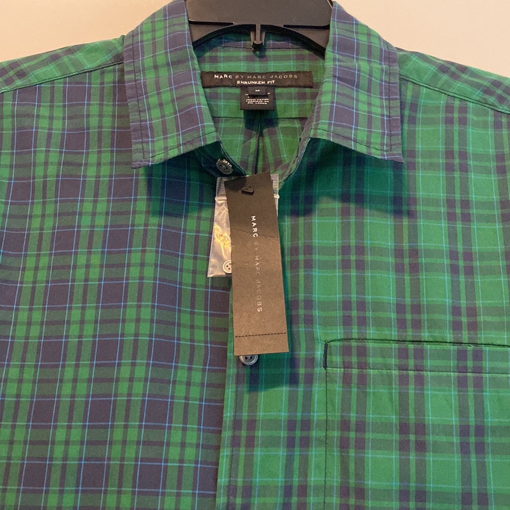 🔥HOST PICK🔥NWT Marc By Marc Jacobs Verdant Multi Plaid Button Up Shrunken Fit - Picture 7 of 9